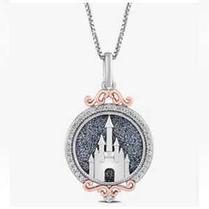 ENCHANTED DISNEY CASTLE FINE JEWELRY PRINCESS SILVER NECKLACE